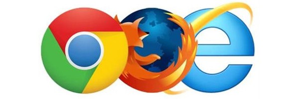 Chrome, Firefox and Internet Explorer Logos
