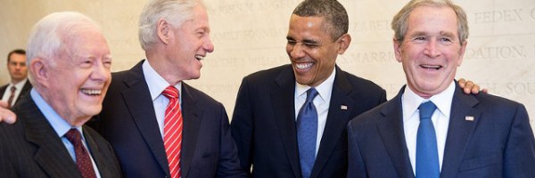 Presidents Carter, Clinton, Obama and George W. Bush (Pete Souza/The White House)